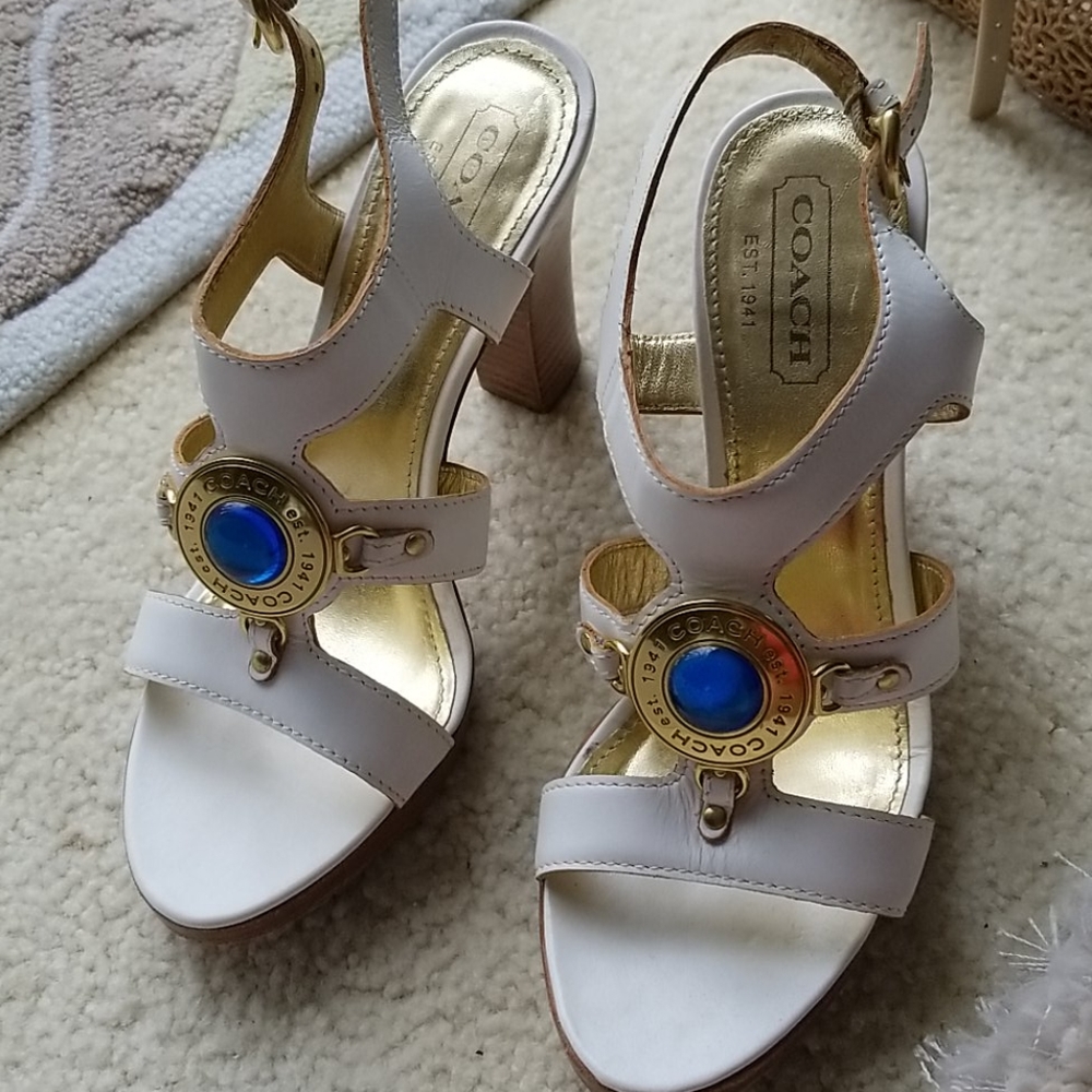 Coach  white jeweled sandels - Picture 6 of 8